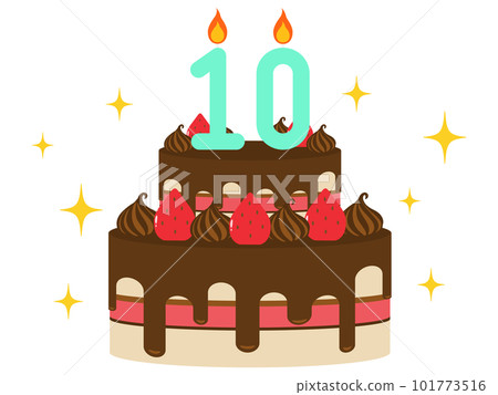 Festive Chocolate Whole Cake Number Candle 10 Festive Chocolate Whole Cake Number Candle 10 101773516