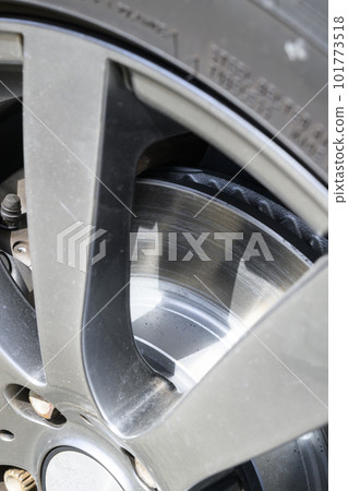 Brake rotor after replacement (before and after material) 101773518
