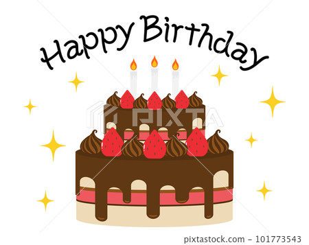 生日蛋糕插畫巧克力手寫字 生日蛋糕插畫巧克力手寫字 101773543