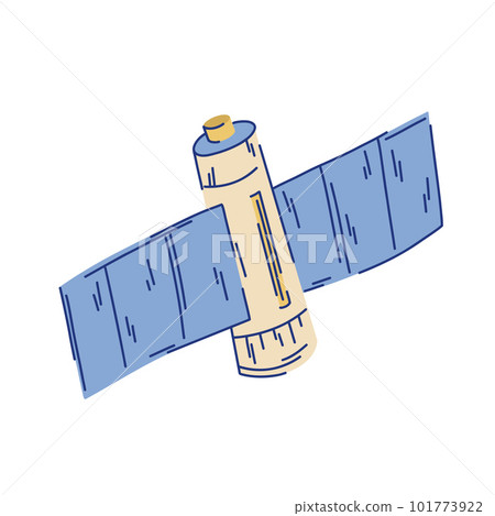 Illustration of a stylized space satellite on a white background 101773922