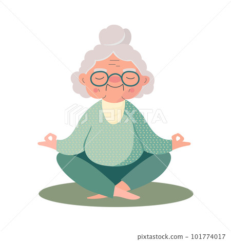 Illustration of senior woman practicing yoga exercises. Healthy lifestyle. Illustration of senior woman practicing yoga exercises. Healthy lifestyle. 101774017