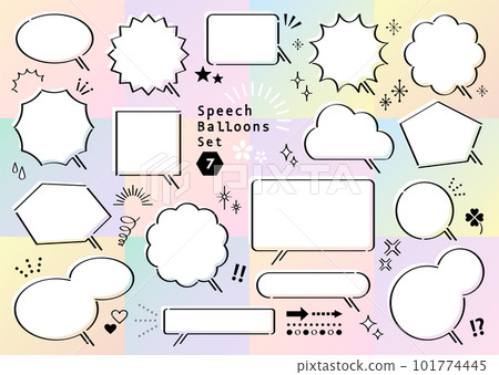 Speech bubble variation set 7 rainbow color 101774445