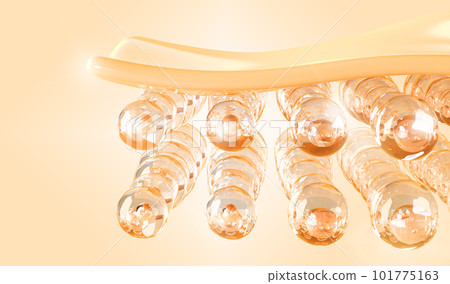 Structure of healthy skin, human skin cell layers epidermis, dermis and adipose tissue 3d render. Anatomy section, isolated surface with liquid water bubbles, cosmetic banner mockup. 3D illustration Structure of healthy skin, human skin cell layers epidermis, dermis and adipose tissue 3d render. Anatomy section, isolated surface with liquid water bubbles, cosmetic banner mockup. 3D illustration 101775163