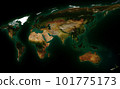 World map in perspective. 3d illustration. Elements of this image furnished by NASA. 101775173