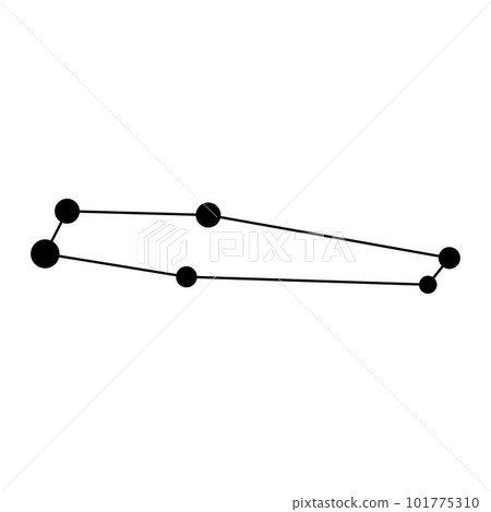 Chamaeleon constellation map. Vector illustration. 101775310