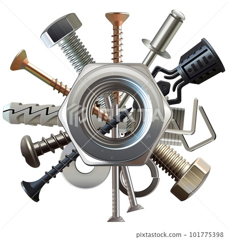 Vector Fasteners Round Concept Vector Fasteners Round Concept 101775398