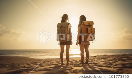 女性旅行形象AI插畫 女性旅行形象AI插畫 101775890