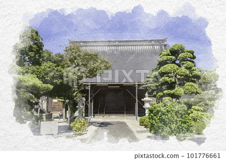 Watercolor style Yonago Shitamachi Zuisenji Main Hall Yonago City, Tottori Prefecture Watercolor style Yonago Shitamachi Zuisenji Main Hall Yonago City, Tottori Prefecture 101776661