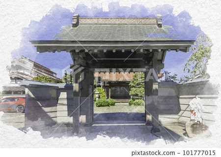 鳥取縣米子市米子市明善寺水彩畫風格 鳥取縣米子市米子市明善寺水彩畫風格 101777015