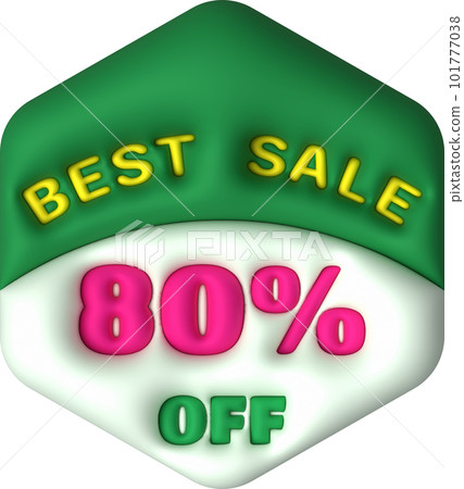Sale banner design,Shopping deal offer discount,Best sale 80 percent off. 3d illustration 101777038
