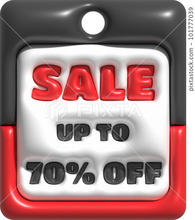 Sale banner design,Shopping deal offer discount,Sale up to 70 percent off.3d illustration 101777039