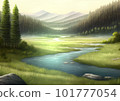Natural scenery with mountains 101777054