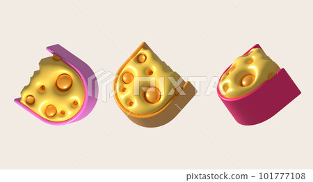 3d rendering Piece of cheese, cheese icon, cheese realistic food 3d rendering Piece of cheese, cheese icon, cheese realistic food 101777108
