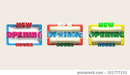 business new opening hours icon store e-commerce illustration 3d business new opening hours icon store e-commerce illustration 3d 101777233