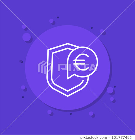 insurance money line icon with euro insurance money line icon with euro 101777495