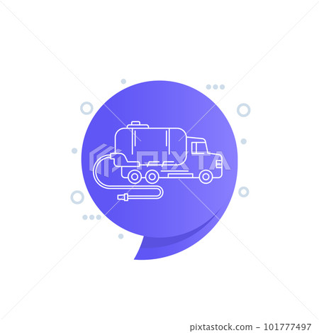 vacuum truck icon, line vector illustration vacuum truck icon, line vector illustration 101777497