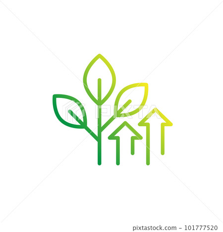 increase plant growth line icon on white 101777520