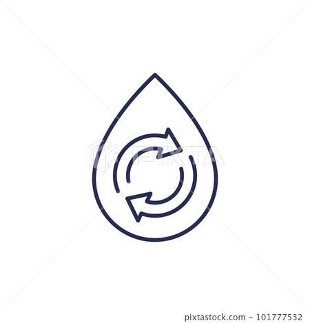 reuse water line icon with a drop 101777532