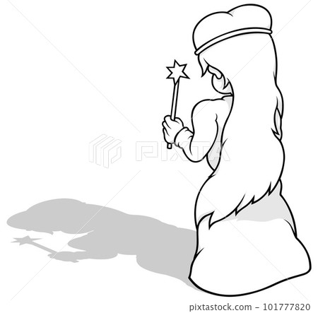 Drawing of a Standing Fairy from Rear View 101777820