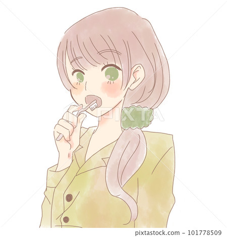 woman brushing teeth 101778509