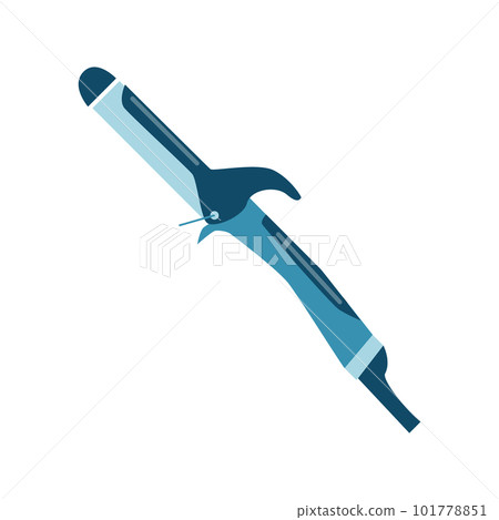 Curling iron. Hairdresser tool flat isoleted icon Curling iron. Hairdresser tool flat isoleted icon 101778851