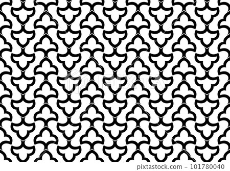Flower geometric pattern. Seamless background. White and black ornament 101780040