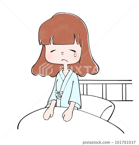 Hospital Illustration of a crying woman 101781037