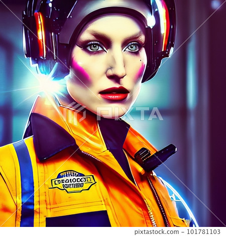 Pretty young female worker. AI generated Pretty young female worker. AI generated 101781103