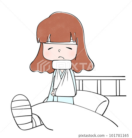 一個女人的住院傷害插圖 101781165