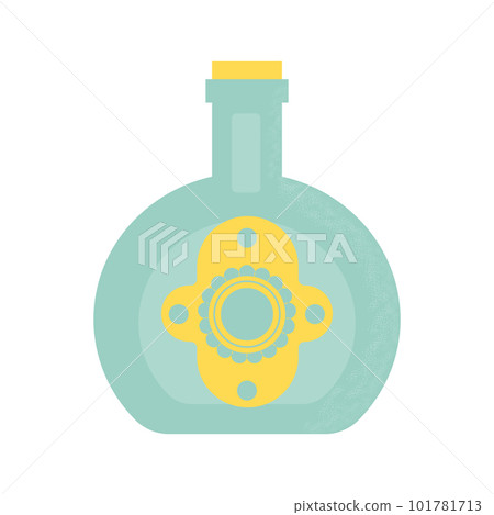 Bottle of alcohol, another drink or water. Party, pub, restoraunt or club element. alcohol coctail with vermouth. Vector illustration, isolated on a white background. 101781713