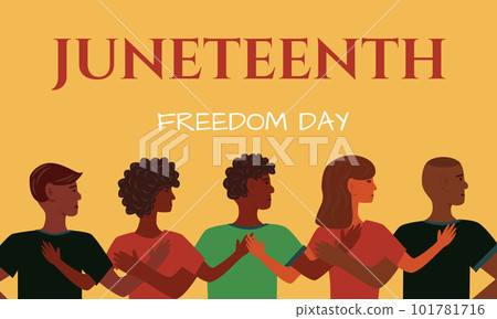 Juneteenth Independence Day. Annual american holiday, celebrated in June 19. African-American history and heritage illustration. Freedom or Emancipation day. Juneteenth Independence Day. Annual american holiday, celebrated in June 19. African-American history and heritage illustration. Freedom or Emancipation day. 101781716