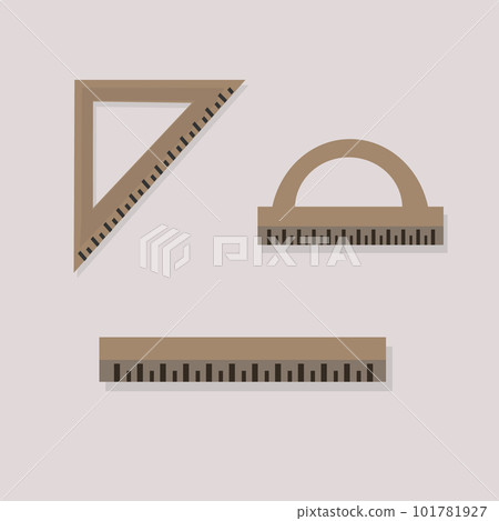Ruler instruments on a pink background. Vector illustration. Ruler instruments on a pink background. Vector illustration. 101781927