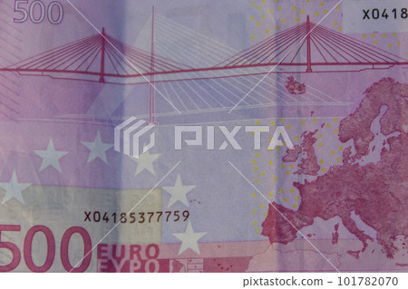 Macro shot of the five hundred euro banknote 101782070