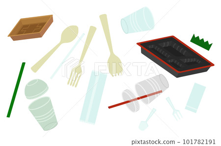 Set illustration of plastic trash 101782191