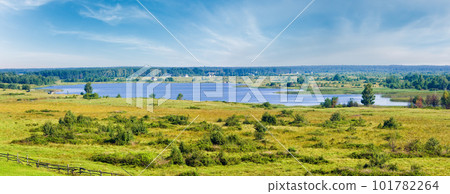 Summer lake panorama view, Ukraine, Lviv Region. Summer lake panorama view, Ukraine, Lviv Region. 101782264