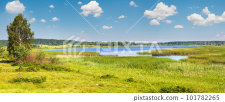 Summer lake panorama view, Ukraine, Lviv Region. Summer lake panorama view, Ukraine, Lviv Region. 101782265