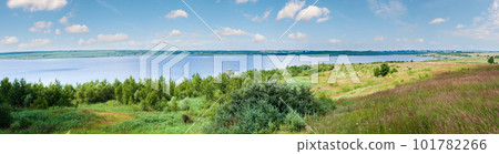 Summer lake panorama view, Ukraine, Lviv Region. Summer lake panorama view, Ukraine, Lviv Region. 101782266