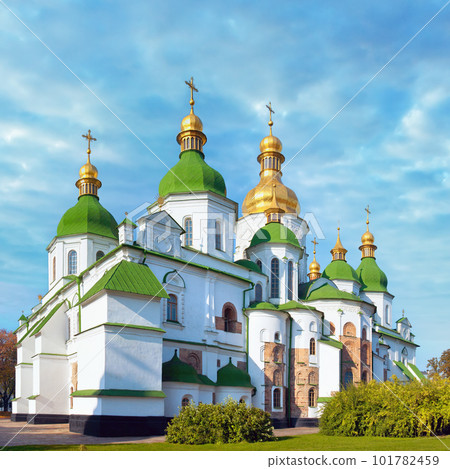 Morning Saint Sophia Cathedral church building view. Kyiv City centre, Ukraine. Morning Saint Sophia Cathedral church building view. Kyiv City centre, Ukraine. 101782459