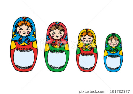 Traditional Russian doll- matreshka,isolated on white background 101782577