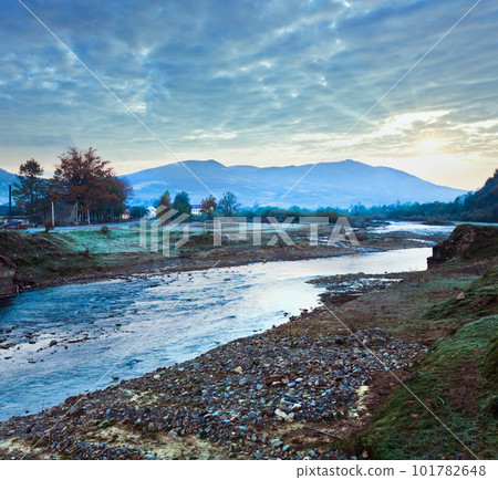 Autumn morning mountain river Autumn morning mountain river 101782648