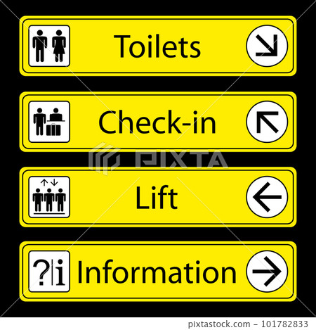 Airport Signs,isolated on black background 101782833