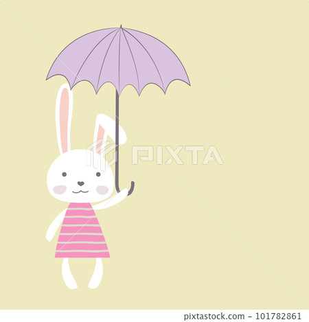 Cute bunny girl with umbrella,place for text Cute bunny girl with umbrella,place for text 101782861