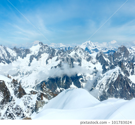 Mont Blanc mountain massif (view from Aiguille du Midi Mount, France ) Mont Blanc mountain massif (view from Aiguille du Midi Mount, France ) 101783024