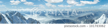 Winter Dachstein mountain massif panorama. 101783062