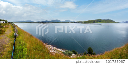 Summer fjord view, Norway, Lofoten 101783067
