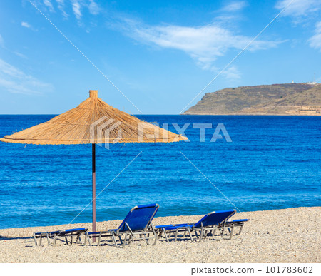 Summer morning beach (Albania). 101783602