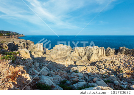 Rocky sea coast, Santa Cesarea Terme, Salento, Italy 101783682