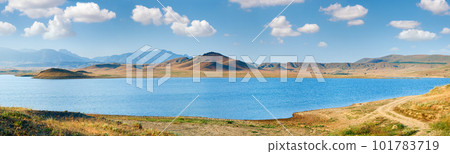 Summer evening coastline panorama (Crimea, Ukraine). 101783719
