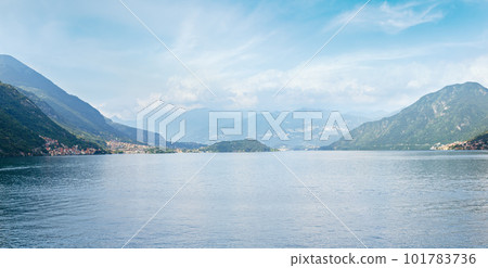 Lake Como summer panorama (Italy). Lake Como summer panorama (Italy). 101783736