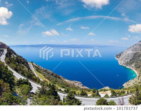 Makarska Riviera coast with Adriatic Highway (Croatia) 101783737